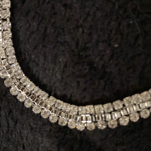 NWT Double Crystal Faux Diamond Adjustable Necklace & Earrings Bling Set - Picture 11 of 14